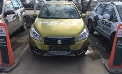 2 199 р. Сетка на бампер Russtal (хром) Suzuki SX4 JYB, JYA хэтчбэк дорестайлинг (2013-2016)  с доставкой в г. Владивосток. Увеличить фотографию 3