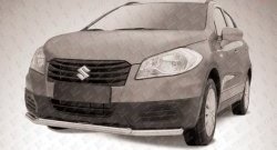 Двойная защита переднего бампера из двух труб диаметром 57 и 42 мм Slitkoff Suzuki SX4 JYB, JYA хэтчбэк дорестайлинг (2013-2016)