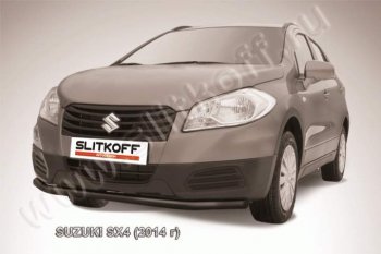 6 999 р. защита переднего бампера Slitkoff  Suzuki SX4  JYB, JYA (2013-2016) хэтчбэк дорестайлинг (Цвет: серебристый)  с доставкой в г. Владивосток. Увеличить фотографию 1