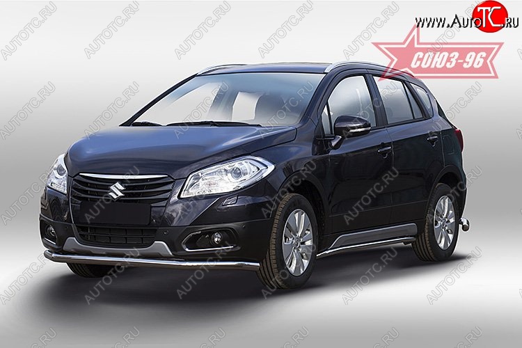 1 169 р. Защита переднего бампера одинарная New - Souz-96 (d60). Suzuki SX4 JYB, JYA хэтчбэк дорестайлинг (2013-2016)  с доставкой в г. Владивосток