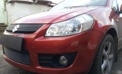 Сетка на бампер (хетчбек) Russtal (черная) Suzuki (Сузуки) SX4 (СХ4)  GYA,GYB (2010-2016) GYA,GYB  рестайлинг, хэтчбэк