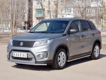 16 449 р. Одинарная защита переднего бампера диаметром 42 мм SLITKOFF  Suzuki Vitara  LY (2015-2019) дорестайлинг  с доставкой в г. Владивосток. Увеличить фотографию 4