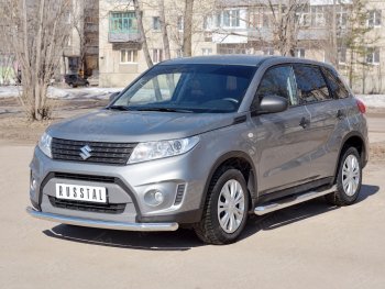 16 999 р. Одинарная защита переднего бампера диаметром 63 мм SLITKOFF  Suzuki Vitara  LY (2015-2019) дорестайлинг  с доставкой в г. Владивосток. Увеличить фотографию 2