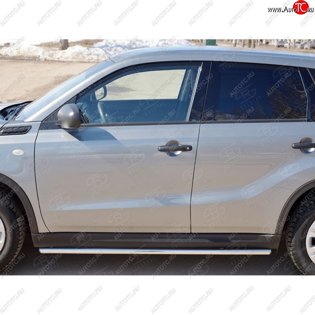 17 299 р. Защита порогов SLITKOFF из круглой трубы диаметром 42 мм v3  Suzuki Vitara  LY (2015-2025) дорестайлинг, рестайлинг  с доставкой в г. Владивосток