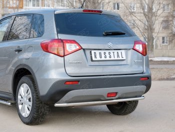 14 599 р. Защита заднего бампера (Ø42 мм, нержавейка) SLITKOFF  Suzuki Vitara  LY (2015-2019) дорестайлинг  с доставкой в г. Владивосток. Увеличить фотографию 2