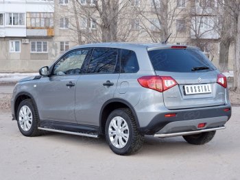 12 999 р. Защита заднего бампера (Ø42 мм, нержавейка) SLITKOFF Suzuki Vitara LY дорестайлинг (2015-2019)  с доставкой в г. Владивосток. Увеличить фотографию 3