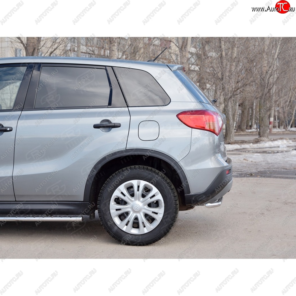 14 599 р. Защита заднего бампера (Ø42 мм, нержавейка) SLITKOFF  Suzuki Vitara  LY (2015-2019) дорестайлинг  с доставкой в г. Владивосток