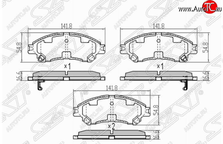 1 269 р. Комплект передних тормозных колодок SAT  Suzuki SX4 ( JYB, JYA,  JAB, JYA) - Vitara  LY  с доставкой в г. Владивосток