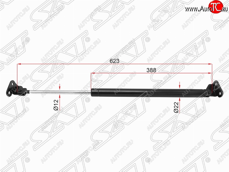 1 199 р. Левый упор крышки багажника (газовый) SAT Toyota Hilux Surf N180 5 дв. дорестайлинг (1995-1998)  с доставкой в г. Владивосток