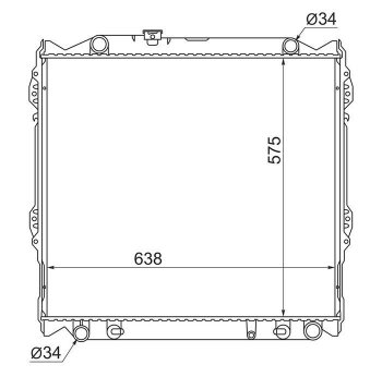 Радиатор двигателя SAT (бензин)  4Runner  N180, Hilux Surf  N180, Land Cruiser  90