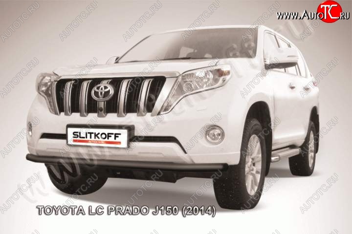 11 299 р. Защита переднего бампер Slitkoff Toyota Land Cruiser Prado J150 1-ый рестайлинг (2013-2017) (Цвет: серебристый)  с доставкой в г. Владивосток