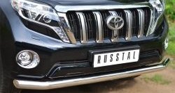 21 349 р. Одинарная защита переднего бампера диаметром 76 мм SLITKOFF  Toyota Land Cruiser Prado  J150 (2013-2017) 1-ый рестайлинг  с доставкой в г. Владивосток. Увеличить фотографию 2