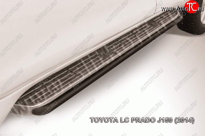 10 399 р. Защита штатного порога d42 Slitkoff  Toyota Land Cruiser Prado  J150 (2013-2017) 1-ый рестайлинг (Цвет: серебристый)  с доставкой в г. Владивосток