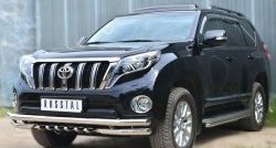 16 499 р. Защита порогов из круглой трубы диаметром 42 мм SLITKOFF  Toyota Land Cruiser Prado  J150 (2013-2017) 1-ый рестайлинг  с доставкой в г. Владивосток. Увеличить фотографию 4