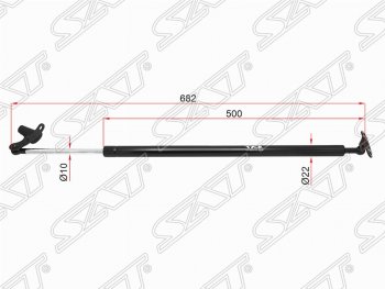 Правый упор крышки багажника (газовый) SAT Toyota Alphard H10 дорестайлинг (2002-2005)