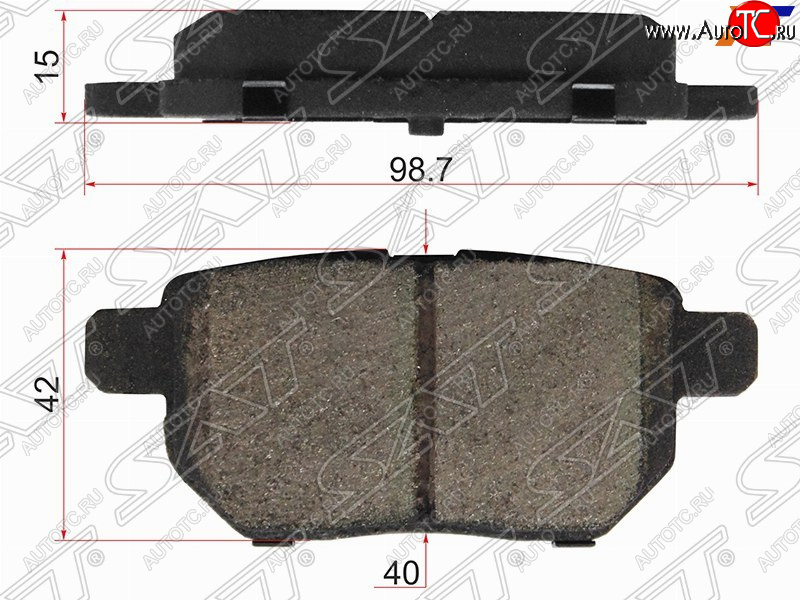 939 р. Колодки тормозные задние SAT Toyota Corolla E180 дорестайлинг (2013-2016)  с доставкой в г. Владивосток