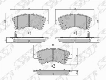 Колодки тормозные (передние) SAT Toyota Avensis T270 седан дорестайлинг (2008-2011)