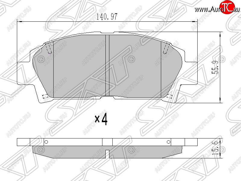 1 359 р. Колодки тормозные SAT (передние)  Toyota Avensis  T220 седан - Carina ( T190,  Е210)  с доставкой в г. Владивосток