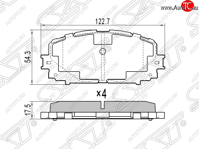 1 229 р. Колодки тормозные SAT (передние) Toyota Ractis (2005-2010)  с доставкой в г. Владивосток