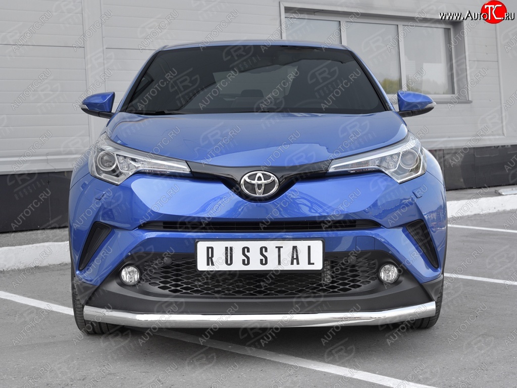 17 299 р. Защита переднего бампера (Ø63 мм, нержавейка) SLITKOFF  Toyota C-HR  NGX10, ZGX10 (2016-2019) дорестайлинг  с доставкой в г. Владивосток