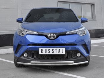 16 999 р. Защита переднего бампера (2 трубы Ø42 мм, нержавейка) SLITKOFF  Toyota C-HR  NGX10, ZGX10 (2016-2019) дорестайлинг  с доставкой в г. Владивосток. Увеличить фотографию 2