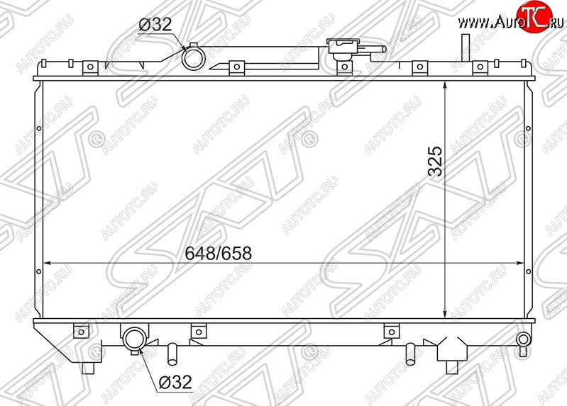 4 899 р. Радиатор двигателя SAT  Toyota Caldina ( T190,  T210) - Corona  T190  с доставкой в г. Владивосток