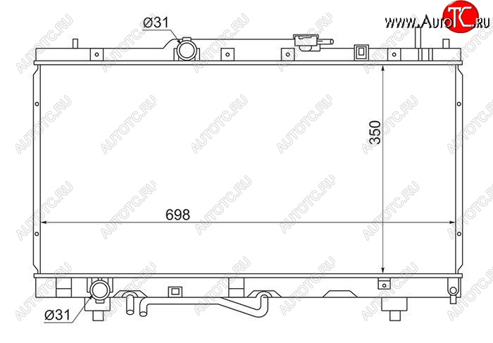 6 349 р. Радиатор двигателя SAT (пластинчатый, МКПП/АКПП, Пробка радиатора R102A, Китай) Toyota Corona Premio T210 дорестайлинг (1996-1997)  с доставкой в г. Владивосток