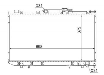 6 699 р. Радиатор двигателя SAT  Toyota Caldina ( T190,  T210) - Corona  T190  с доставкой в г. Владивосток. Увеличить фотографию 1