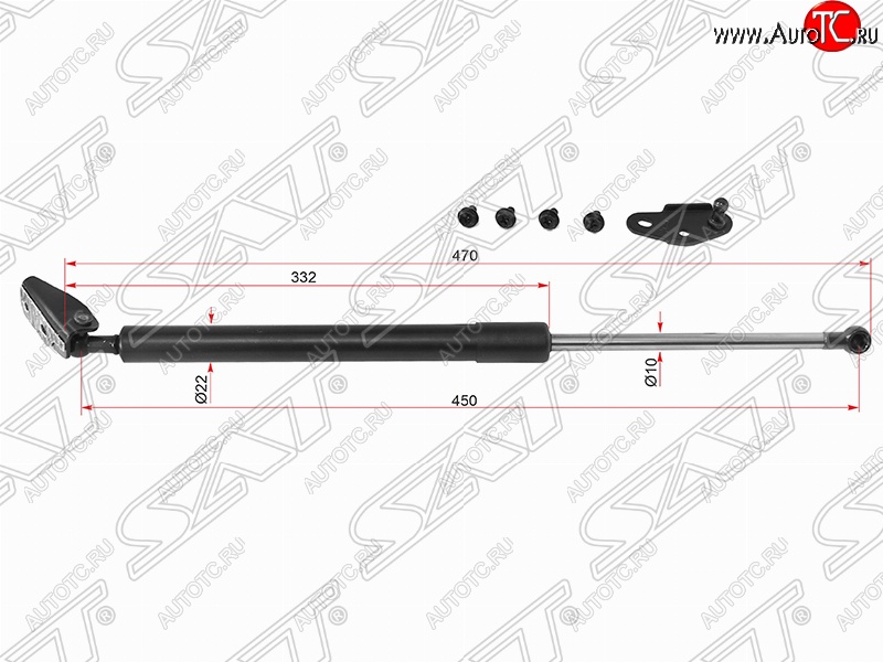 1 339 р. Правый газовый упор крышки багажника SAT  Toyota Caldina  T210 (1997-1999) дорестайлинг универсал  с доставкой в г. Владивосток