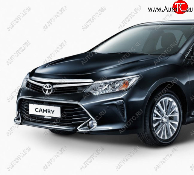 144 999 р. Передний бампер Original (без омывателей фар) Toyota Camry XV55 1-ый рестайлинг (2014-2017) (Неокрашенный)  с доставкой в г. Владивосток