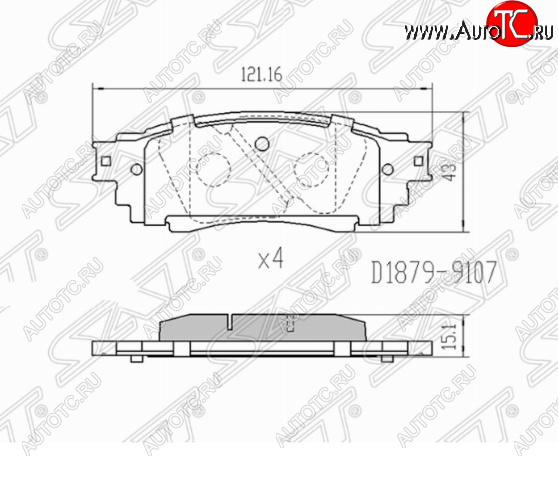 819 р. Комплект задних тормозных колодок SAT  Toyota Camry  XV70 - RAV4  XA50  с доставкой в г. Владивосток