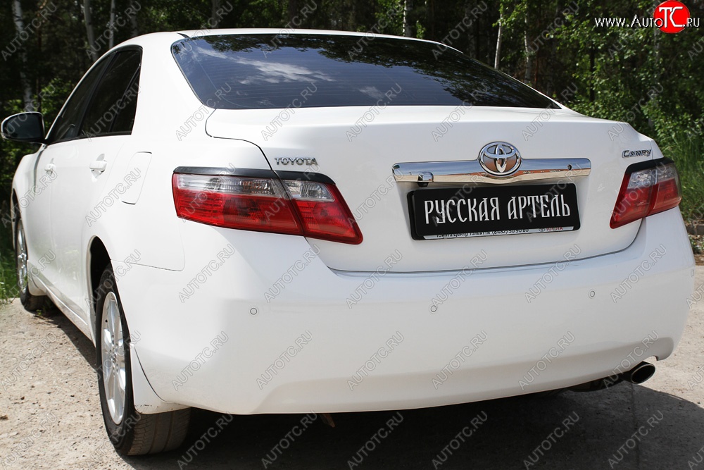 1 239 р. Реснички на фонари (рестайлинг) RA  Toyota Camry  XV40 (2009-2011) рестайлинг (Неокрашенные)  с доставкой в г. Владивосток