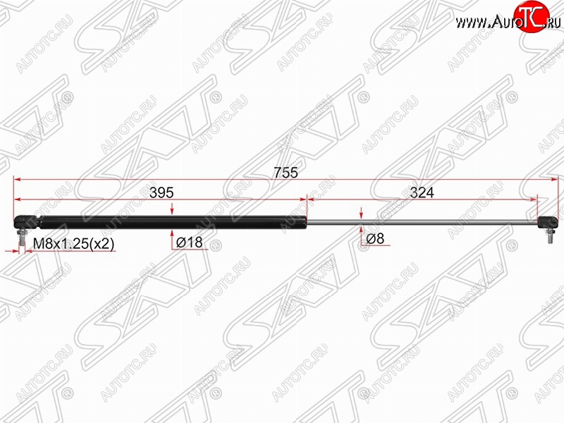 879 р. Газовый упор капота SAT  Toyota Camry  XV30 (2001-2006) дорестайлинг, рестайлинг  с доставкой в г. Владивосток