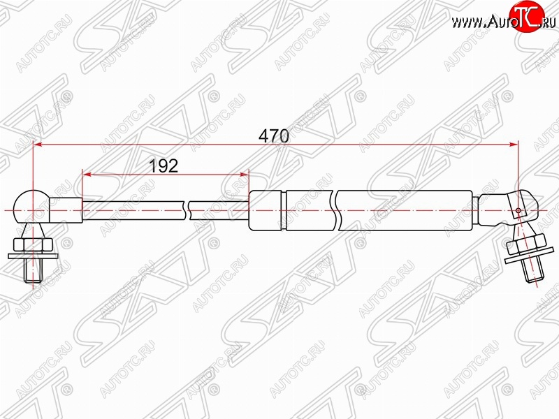 1 039 р. Газовый упор капота SAT  Toyota Chaser - Mark 2  X90  с доставкой в г. Владивосток