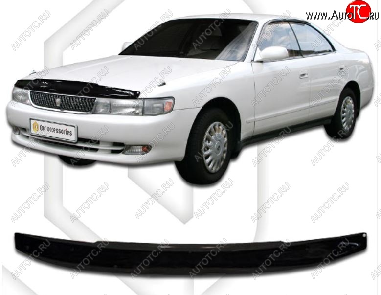 1 899 р. Дефлектор капота CA-Plastiс  Toyota Chaser (1992-1996) (Classic черный, Без надписи)  с доставкой в г. Владивосток