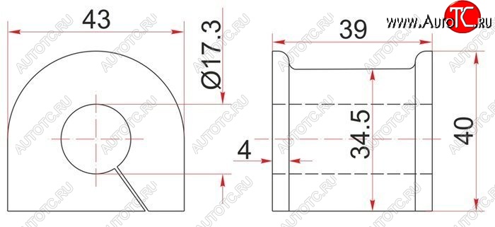 209 р. Резиновая втулка заднего стабилизатора (D=17.3) SAT Toyota Crown S150 седан дорестайлинг (1995-1997)  с доставкой в г. Владивосток