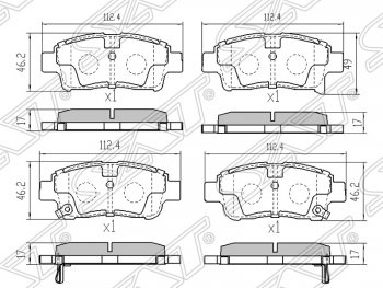 Колодки тормозные SAT (передние)  Echo  XP10, Platz ( рестайлинг), Probox, Vitz  XP10, Yaris  XP10