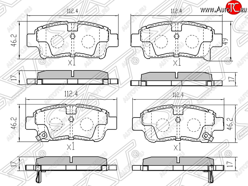 939 р. Колодки тормозные SAT (передние)  Toyota Echo  XP10 - Yaris  XP10  с доставкой в г. Владивосток