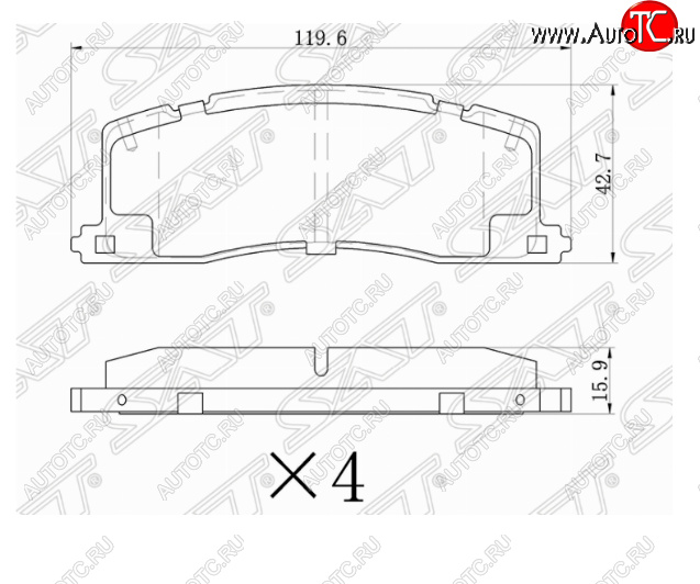 1 059 р. Комплект задних тормозных колодок SAT  Toyota Estima  XR10,XR20 - Estima Emina  XR10, XR20  с доставкой в г. Владивосток