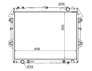 9 749 р. Радиатор двигателя SAT Toyota Fortuner AN50/AN60 дорестайлинг (2004-2008)  с доставкой в г. Владивосток. Увеличить фотографию 1