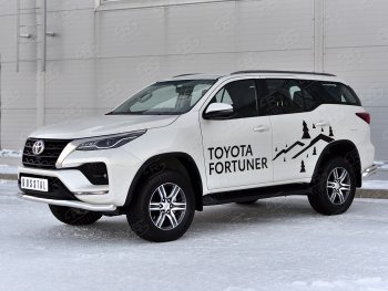 21 949 р. Защита переднего бампера (Ø63 мм, нержавейка) SLITKOFF  Toyota Fortuner  AN160 (2020-2024) рестайлинг  с доставкой в г. Владивосток. Увеличить фотографию 3