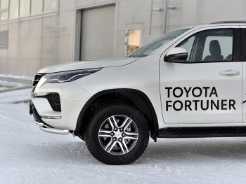 22 999 р. Защита переднего бампера (2 трубы Ø63 и 42 мм, нержавейка) SLITKOFF Toyota Fortuner AN160 рестайлинг (2020-2025)  с доставкой в г. Владивосток. Увеличить фотографию 4