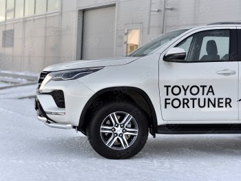 26 549 р. Защита переднего бампера (2 трубы Ø63, нержавейка) SLITKOFF  Toyota Fortuner  AN160 (2020-2025) рестайлинг  с доставкой в г. Владивосток. Увеличить фотографию 4