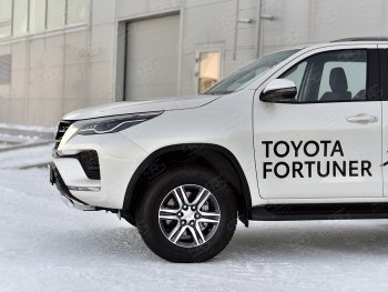 16 699 р. Защита переднего бампера (Ø75х42 мм, нержавейка) Russtal Toyota Fortuner AN160 рестайлинг (2020-2025)  с доставкой в г. Владивосток. Увеличить фотографию 4