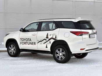 20 699 р. Защита заднего бампера (Ø63 мм, нержавейка) SLITKOFF  Toyota Fortuner  AN160 (2020-2024) рестайлинг  с доставкой в г. Владивосток. Увеличить фотографию 3