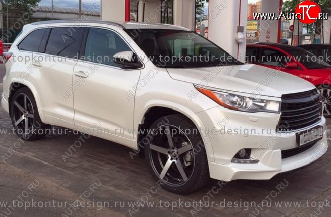 12 999 р. Комплект накладок на колёсные арки TopKontur Design Toyota Highlander XU50 дорестайлинг (2013-2017)  с доставкой в г. Владивосток