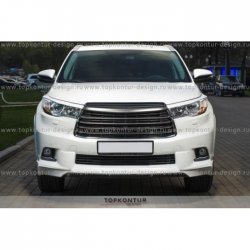 2 199 р. Реснички на фары TopKontur Design Toyota Highlander XU50 дорестайлинг (2013-2017) (Неокрашенные)  с доставкой в г. Владивосток. Увеличить фотографию 2