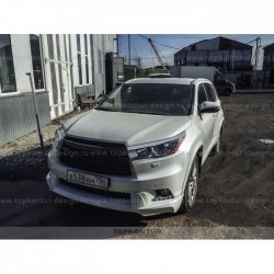 2 199 р. Реснички на фары TopKontur Design Toyota Highlander XU50 дорестайлинг (2013-2017) (Неокрашенные)  с доставкой в г. Владивосток. Увеличить фотографию 5