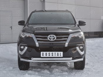 26 499 р. Защита переднего бампера (2 трубыØ63 мм, нержавейка) SLITKOFF  Toyota Highlander  XU50 (2013-2017) дорестайлинг  с доставкой в г. Владивосток. Увеличить фотографию 3