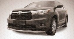 Защита переднего бампера из длинной трубы диаметром 57 мм Slitkoff Toyota Highlander XU50 дорестайлинг (2013-2017)